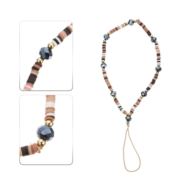WHAMVOX Portable Phone Strap with Exquisite Coffee Polymer Clay Design for Hanging Use Lightweight and Stylish 6.5 inches