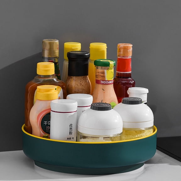KHBUAB 1Pc Portable Rotating Storage Rack Organizer Seasoning Jar Shelf