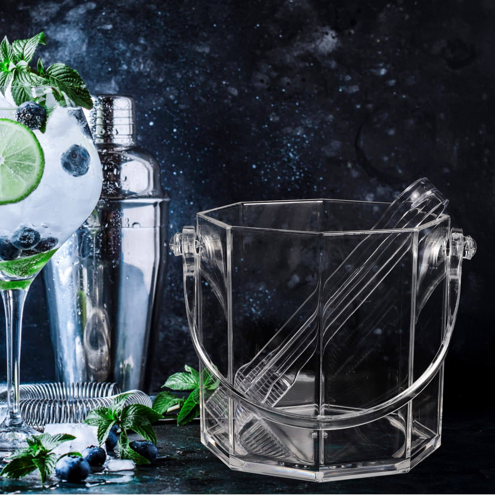 WHAMVOX Portable Transparent Acrylic Wine Bucket for Home Use Durable ...