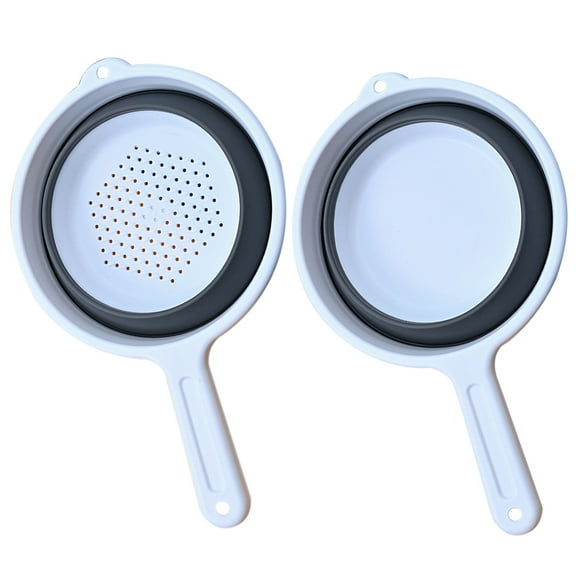 WHAMVOX Portable Water Ladle with Handle Foldable Kitchen Colander Strainer for Draining Fruit Vegetable 7 Inch