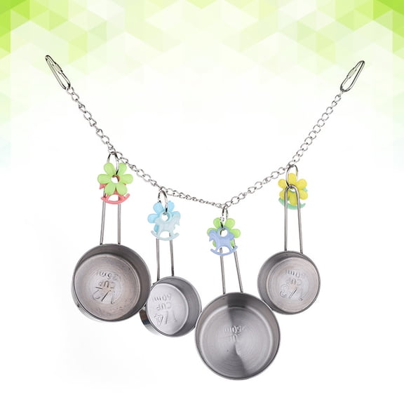 WHAMVOX Pots Ring Bird Parrot Cage Stainless Chewing Bite Toys for Parrot Size L