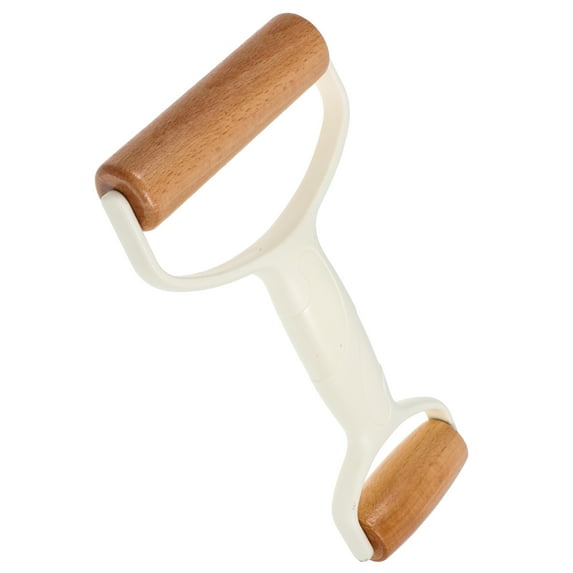 WHAMVOX Practical Rolling Pin for Baking with Comfortable Grip and Versatile Use Beige Wood Plastic