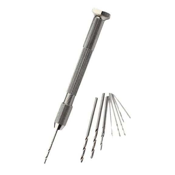 WHAMVOX Precision Pin Vise Hand Drill with Drill Bits Set of 10 Pieces Rotary Tools for Models and Hobby