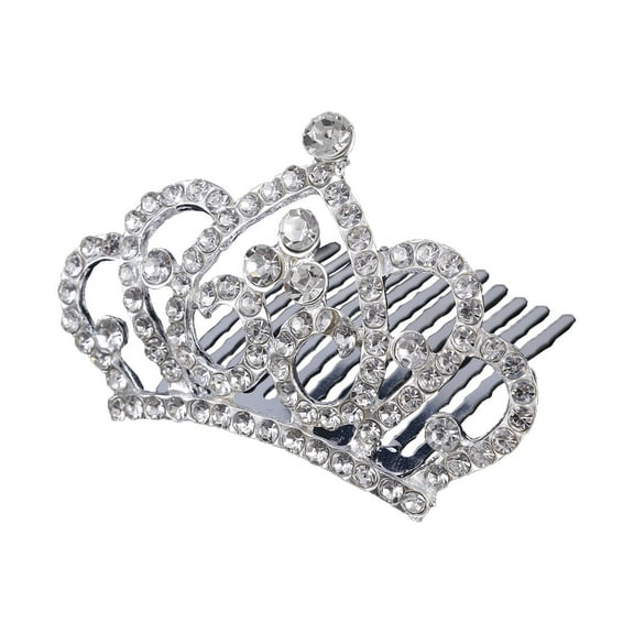WHAMVOX  Princess Rhinestone Crown Insert Comb Birthday Accessory Women's