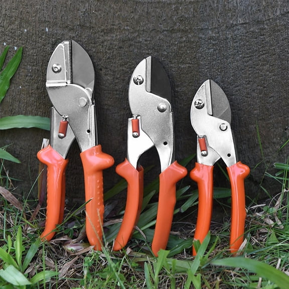 Luxshiny Gardening Pruners Pruning Shears Orange 1Pc 6.9x2.2in