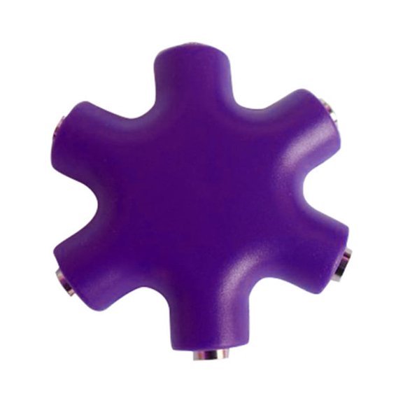 WHAMVOX Purple 3.5mm 6 Port Earphone Splitter Adapter for Sharing Music with Friends Portable Keychain Size