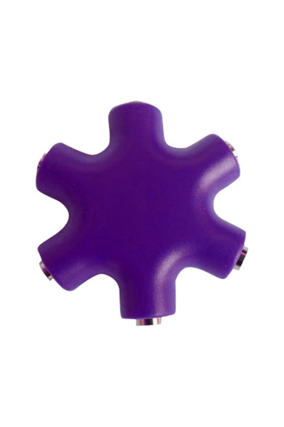 Purple 3.5mm 6 Port Earphone Splitter Adapter for Sharing Music with Friends Portable Keychain Size