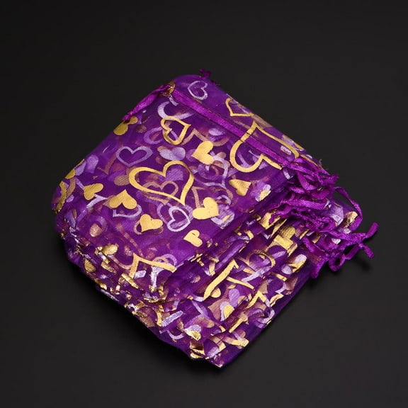 WHAMVOX Purple Candy Bag Drawstring Pouches for Storage Gift Bags Durable Cloth Suitable for Parties 100pcs