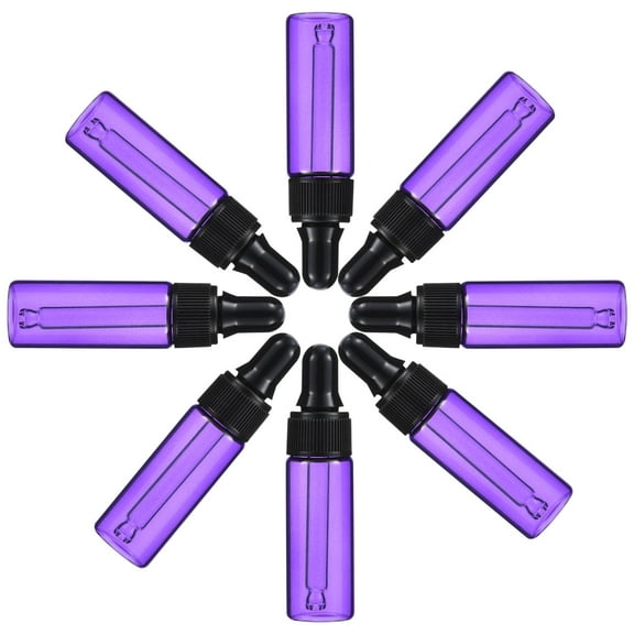 WHAMVOX Purple Glass Dropper Bottles for Storage Use 30pcs Tight Sealing 5ml