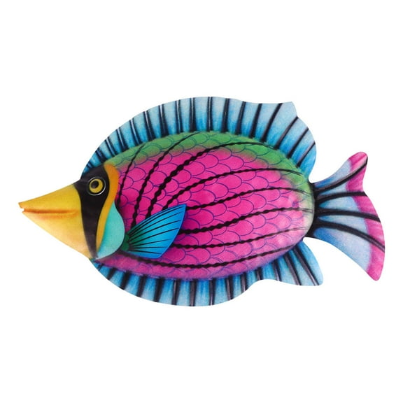 WHAMVOX Purple Iron Fish Wall Decor for Contemporary Home Decoration Easy to Hang Indoors Outdoors 7.5 Inches