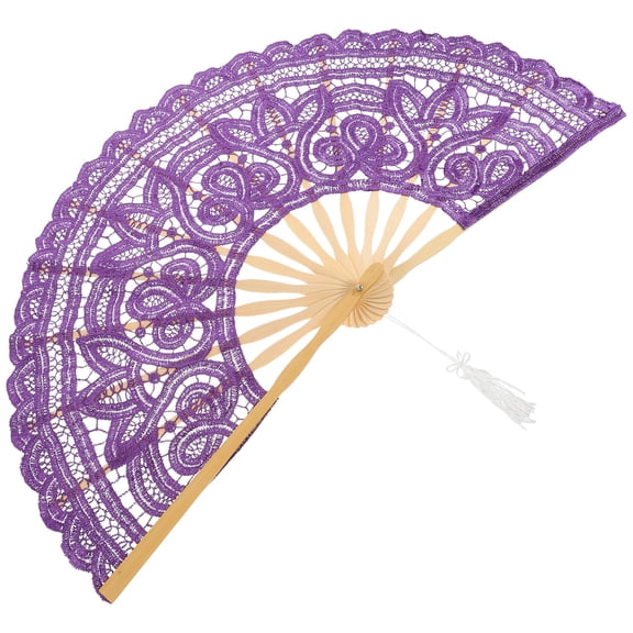 SEWCHICS Wedding Fan Lace Fan 1Set 19.3X10.6X0.2In