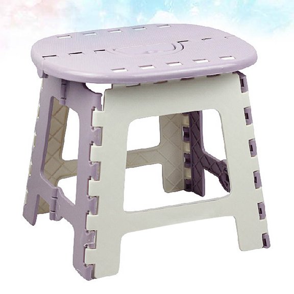 WHAMVOX Purple Portable Folding Stool with Collapsible Design for Home Use Sturdy Lightweight Plastic Chair