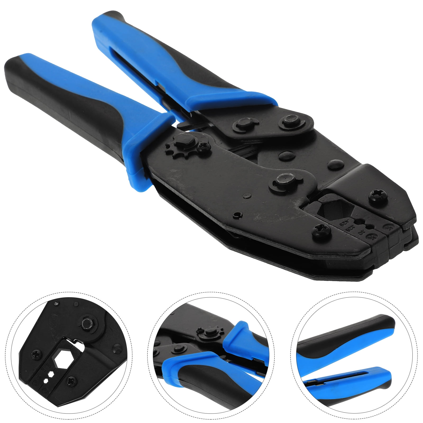 Ratchet Crimping Pliers For Coaxial Cable - BNC & TNC Connectors, 6 Size Capacity, Auto-Stop