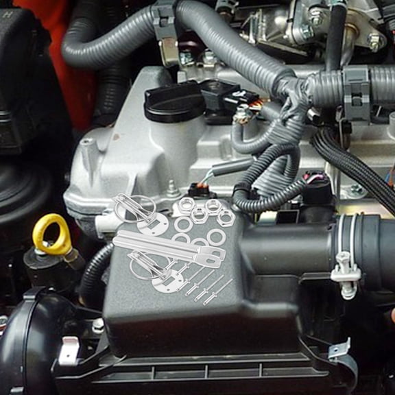 WHAMVOX Racing Hood Pin Kit Hood Pin Plate Lock Quick Release Hood Latch And Pin Set High Performance Car Hood Pins For Car Engine Hood Lock Durable And Secure