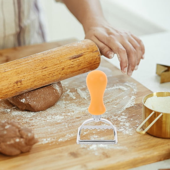 KHBUAB Pastry Cutter for Baking with Orange Handle for Ravioli and Dumpling Making