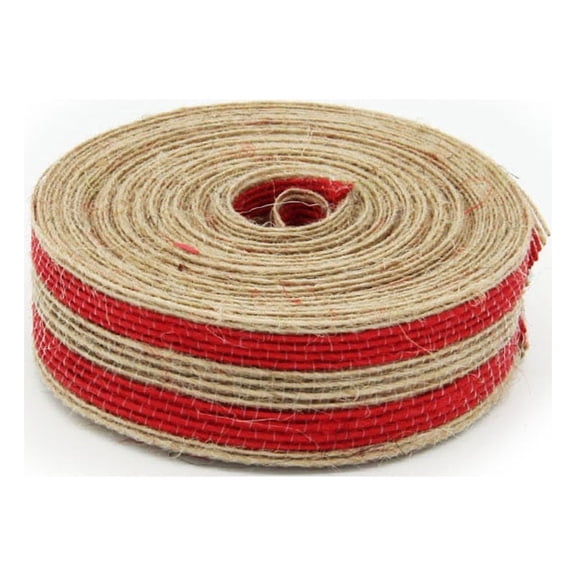 WHAMVOX Red Burlap Ribbon for DIY Crafts and Party Decoration 10M Length 2.5CM Width