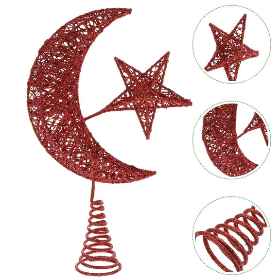 WHAMVOX Red Christmas Tree Topper with HighQuality Iron Material for Holiday Decor 7 Inch