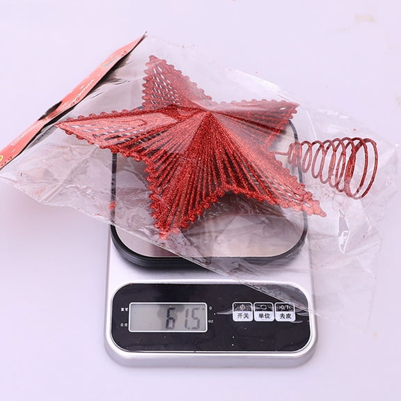 WHAMVOX Red Iron Wire Star Ornament for Christmas Tree Topper Decoration Reusable Holiday Props 6.3 Inches
