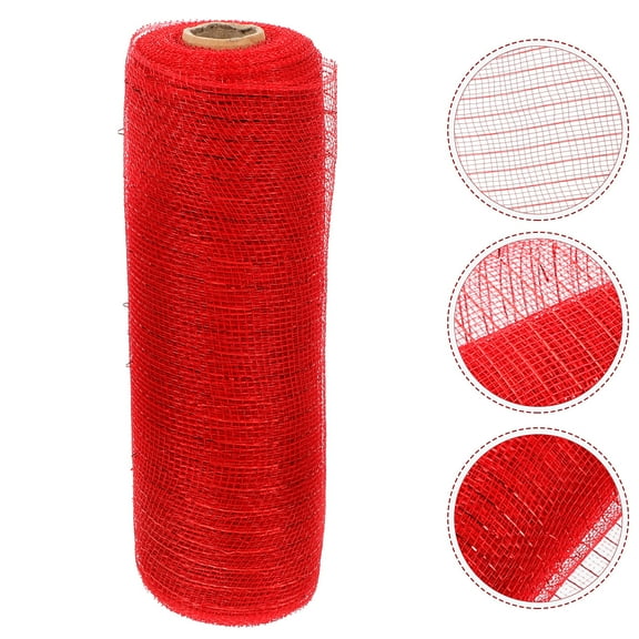 WHAMVOX Red Mesh Ribbon for DIY Use Made of Durable PP Material Easy to Cut and Roll