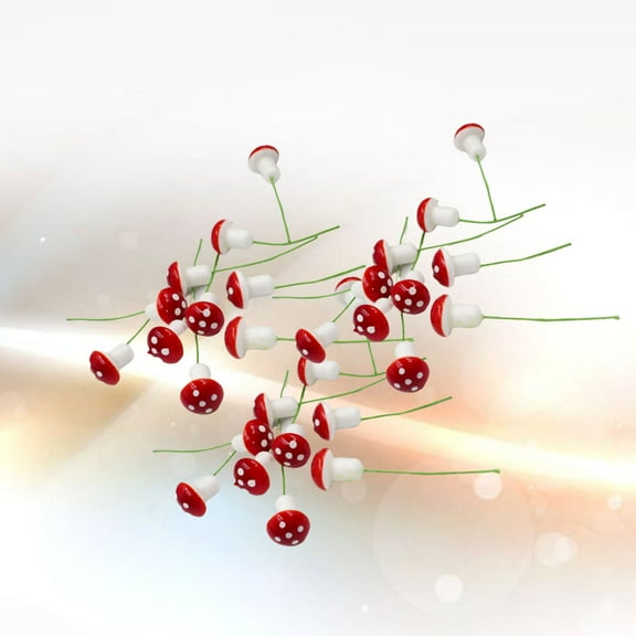 WHAMVOX Red Mini Mushroom Crafts for Garden Decor Made of Durable Plastic Perfect for Miniature Landscapes 100 Pcs