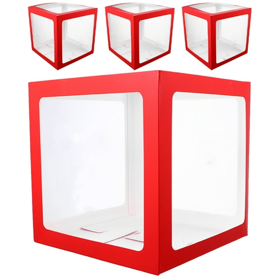 WHAMVOX Red Paper Balloon Box for Learning Perfect for DIY Party Decorations Easy to Assemble 4 Pieces