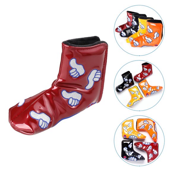 WHAMVOX Red Golf Putter Cover with Thumb Grip Pattern, PU Material Protective One-Piece Design