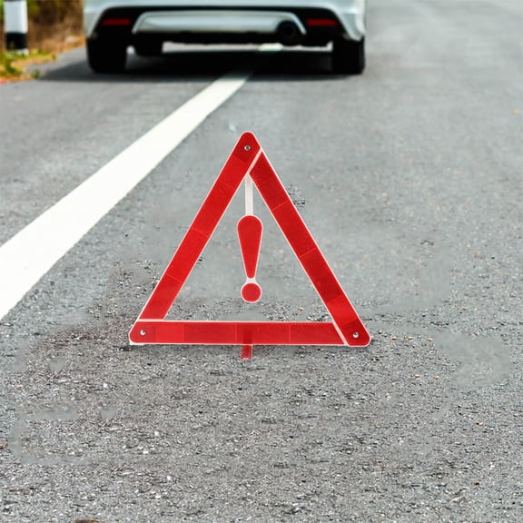 WHAMVOX Red Reflective Emergency Triangle Sign for Outdoor Use Sturdy ABS Material Lightweight and Portable