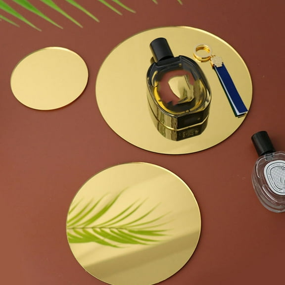 ROMANSENTIAL 1Pc Golden Acrylic Mirror Reflection Board for Photography Props and Decorative Background