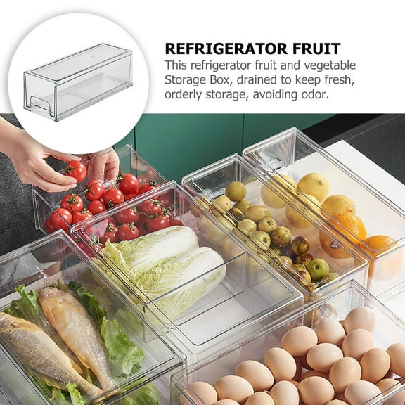 WHAMVOX  Refrigerator Storage Box Bins Narrow Fridge Organizers and Containers for Food