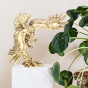 SEWCHICS Golden Resin Eagle Sculpture for Study Room and Entrance Table Decoration