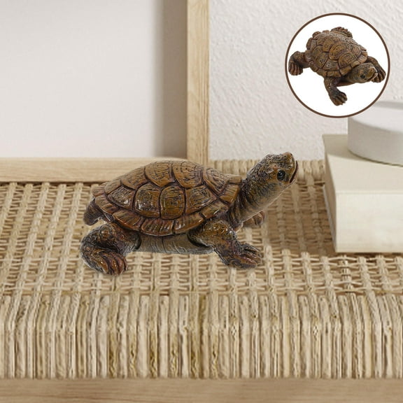 WHAMVOX Resin Craft Turtle Statue Decoration Mini Garden Layout Turtle Decor Vivid Fake Turtle Model