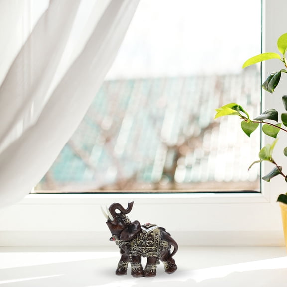 WHAMVOX Resin Elephant Statue for Decoration Lightweight Multi Color Suitable for Desk Table Shelf 6.3x3.1x4.7 Inches
