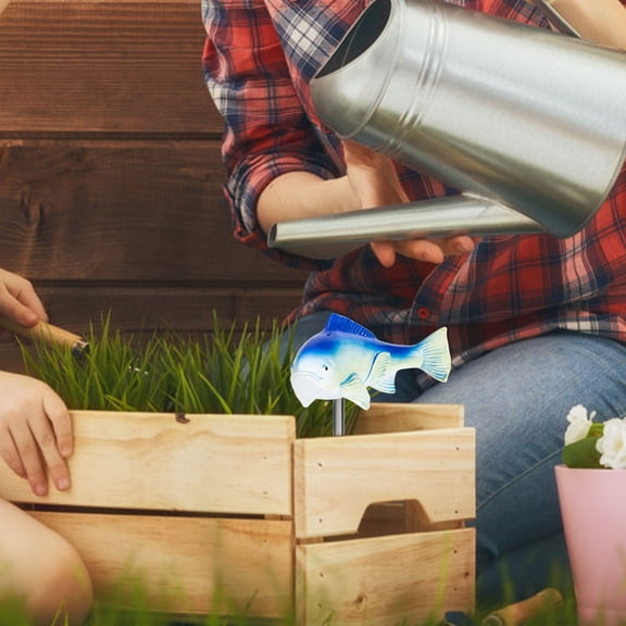 WHAMVOX Resin Fish Design Decoration 1Pack Blue 6.3x2.9in Outdoor Fish Decor