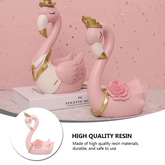 WHAMVOX Resin Flamingo Figurine Handicrafts Outdoor Decor Figure Garden Sculpture