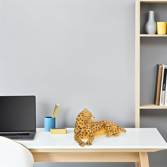 WHAMVOX Resin Leopard Statue Sculpture Realistic Animal Model Animal Statue Sculpture Exquisite Leopard Artwork Decoration