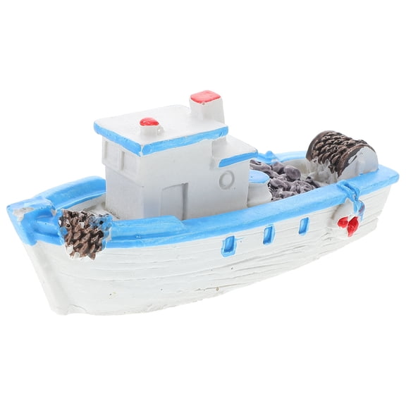 WHAMVOX Resin Mini Boat Decor Detailed Nautical Sailboat Decor Miniature Sailing Boat Model Beach Theme Decoration Resin Craft Miniature Boat Ornament