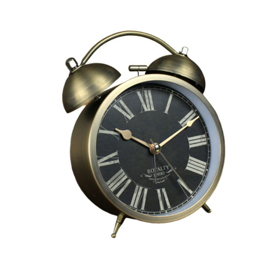 WHAMVOX Retro Creative Metal Desk Clock for Home in Coffee Color with Build and Elegant Design 4"