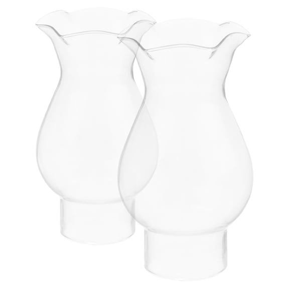 FESTFENDS Home Decoration Oil Lamp Globe Glass Chimney 2Pack Cylindrical