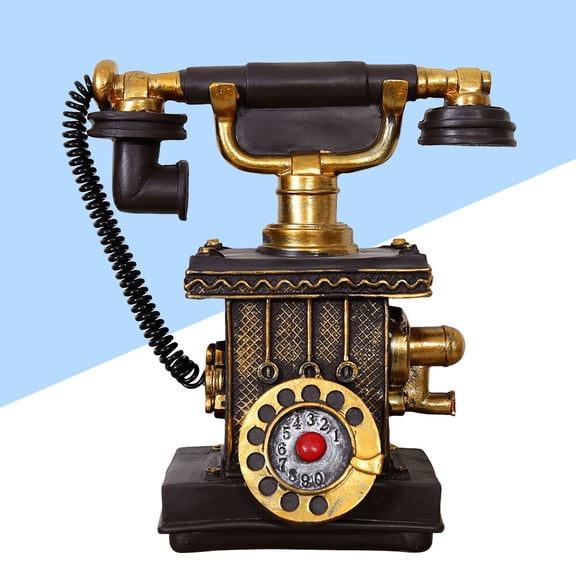 WHAMVOX Retro Style Resin Phone Model for Home Decor Black Display Ornament Perfect Gift