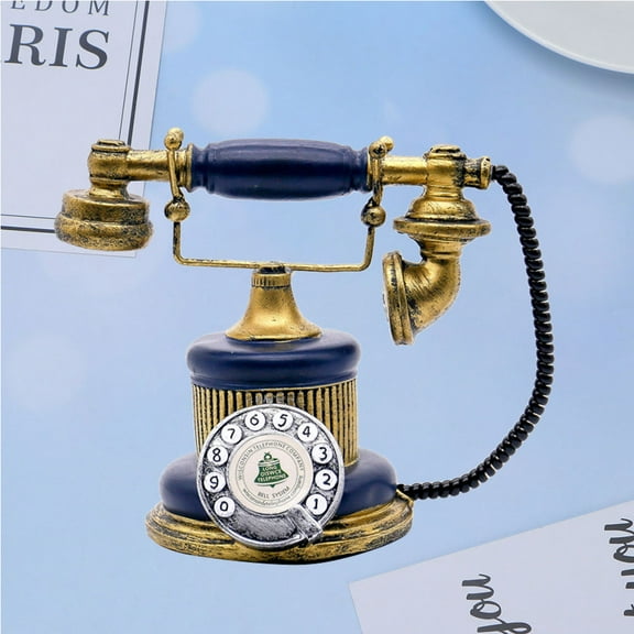 WHAMVOX Retro Telephone Booth Tabletop Decor for Home Office Decoration Blue Resin Unique Gift 7273133