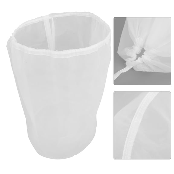 WHAMVOX Reusable Nut Milk Bag Fine Mesh Filter Bag For Nut Milk Multi-Functional Strainer Bag Kitchen Juice Filter Pouch Strainer Pouch With Drawstring