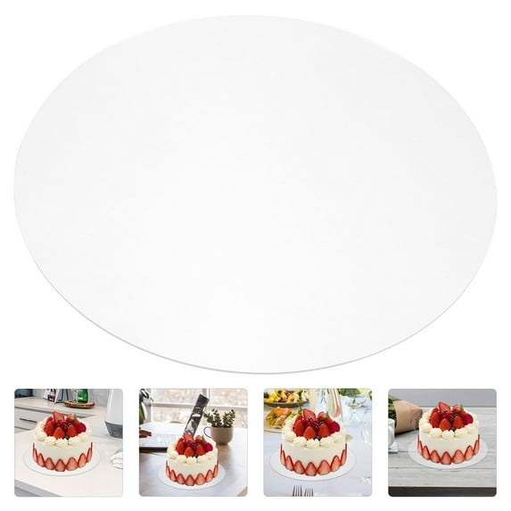 WHAMVOX 12 Inch White Reusable Acrylic Round Cake Drum Board for Decorating, Display, and Baking Presentation Base