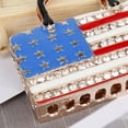 thumbnail image 1 of WHAMVOX Rhinestone Keyring American National Flag Keychain Purse Bag Pendant Decoration Creative Gift, 1 of 8
