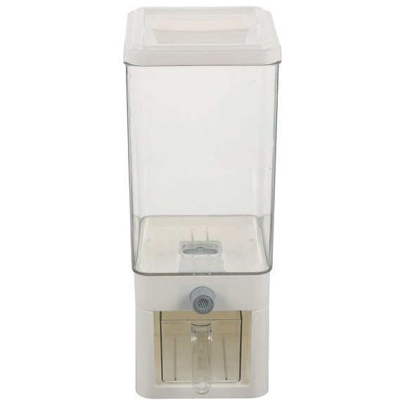HOOWIFFY Cereal Dispenser Container White Pet Rice Dispenser 1Pcs