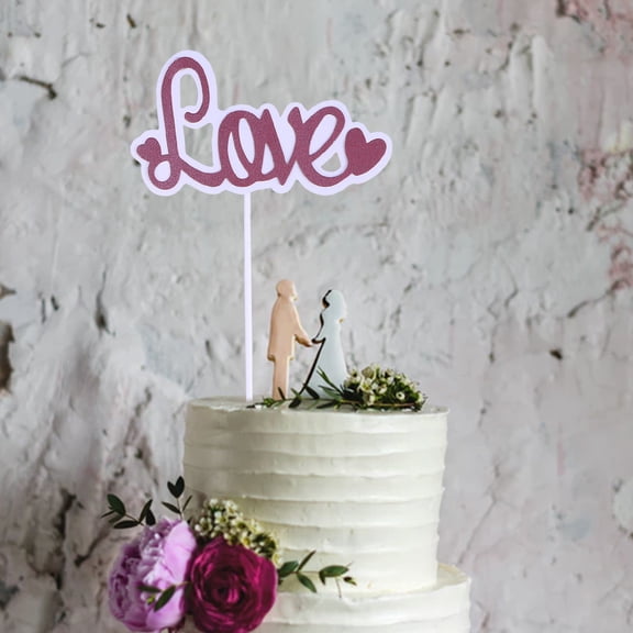 WHAMVOX Romantic LOVE Letters Cake Toppers for Valentine's Day Party Favors Decorations Multi Color Paper 10pcs