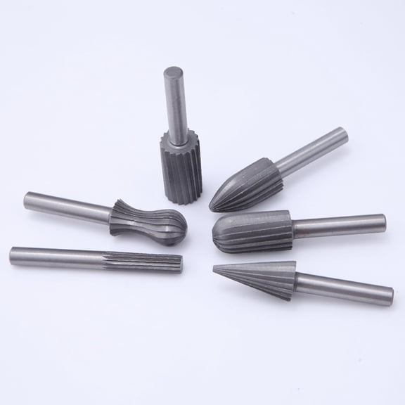WHAMVOX Rotary Bits for Woodworking Made of High Carbon Steel 6 Piece Set Grey Color Fits Various Materials