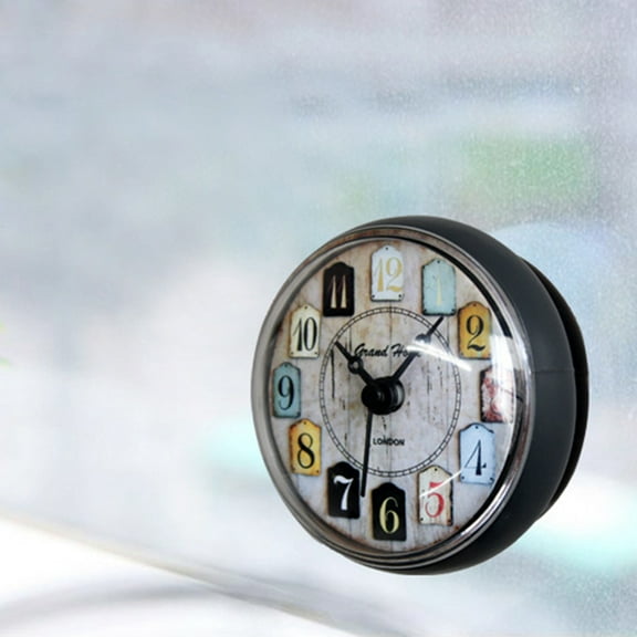 WHAMVOX Round Bathroom Alarm Clock Suction Cup Clock Students Gift Home Office Kitchen Decoration
