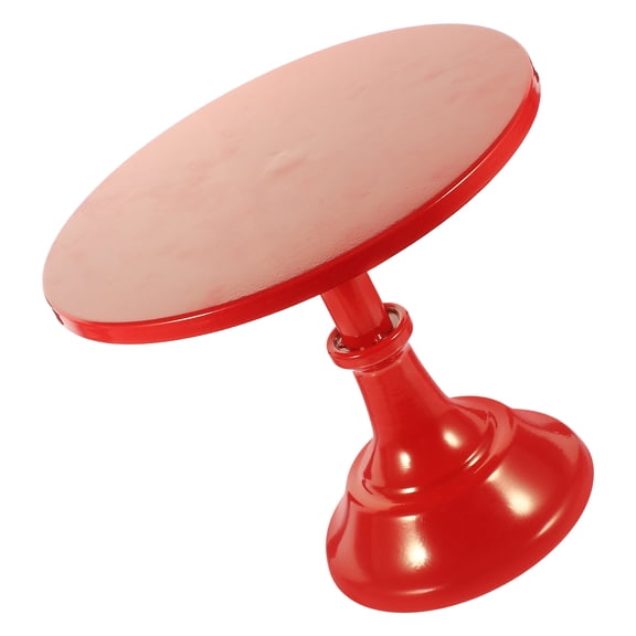 YSNOOWE Red Round Iron Dessert Cupcake Display Tray for Parties - 1 Set, Party Serving Stand