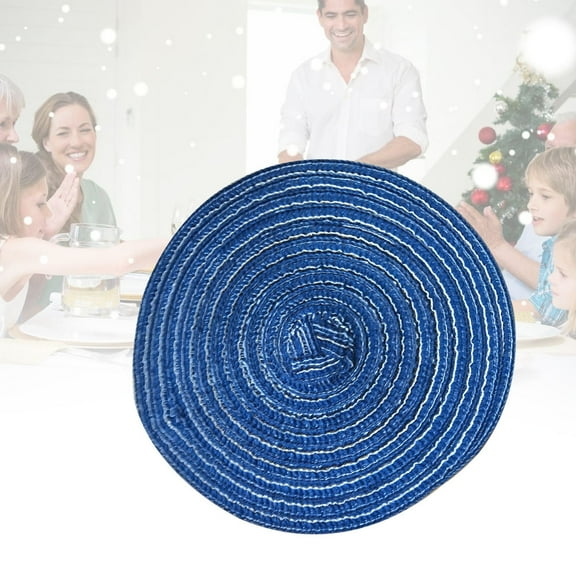 WHAMVOX Round Cotton Linen Coasters Kitchen Coaster Small Blue