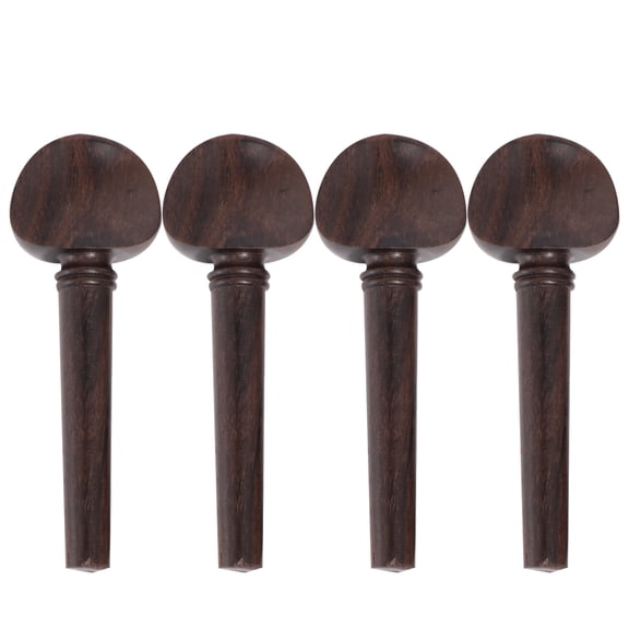 WHAMVOX Round Ebony Wood 4Pcs Violin Tuning Pegs for Violinists and Musicians